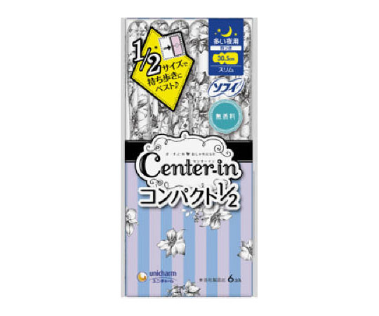 センターインコンパクト　ふわふわ　多い日の夜用　6枚