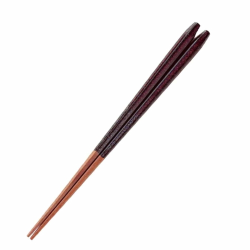 箸 21cm 五角 星あかり 天然木 木製 赤茶画像
