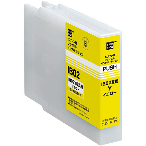 ﾘｻｲｸﾙｲﾝｸｶｰﾄﾘｯｼﾞ ｲｴﾛｰ(顔料) [ｴﾌﾟｿﾝ:IB02YB互換] 1個画像