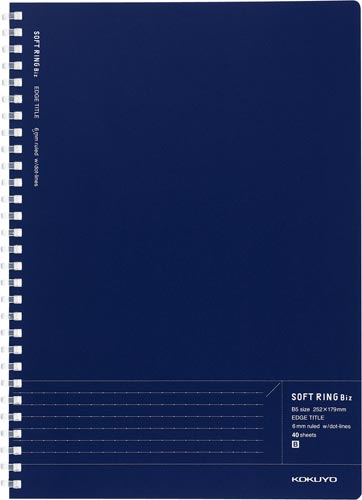 ソフトリングノートＢｉｚドットＢ罫４０枚Ｂ５紺×５画像