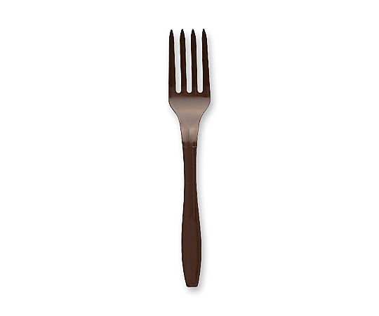 プラスチックフォーク 16cm 単袋 ブラウン 100本入画像