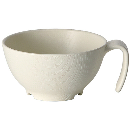木目 持ちやすい汁椀 ﾊﾝﾄﾞﾙ付 ｸﾘｰﾑ 1個画像