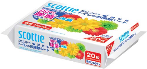 スコッティ流せるトイレのお掃除シート詰替２個入×３