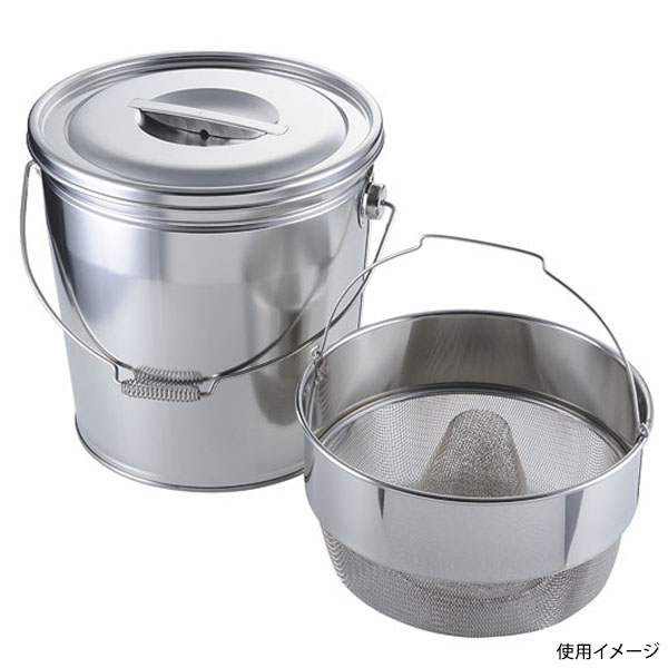 18-8バケットIIとんがり 荒目 18L V-1313C ミネックスメタル