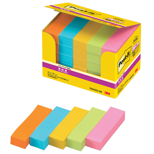 ﾎﾟｽﾄ･ｲｯﾄ ｽﾍﾟｼｬﾙﾊﾟｯｸ 強粘着見出し 50×15mm ﾈｵﾝｶﾗｰ5色 1ﾊﾟｯｸ画像