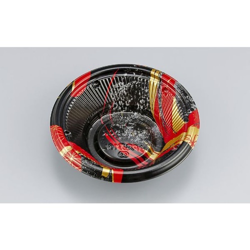 シーピー化成 どんぶり容器 BF丸丼16L 陶輪赤 本体画像