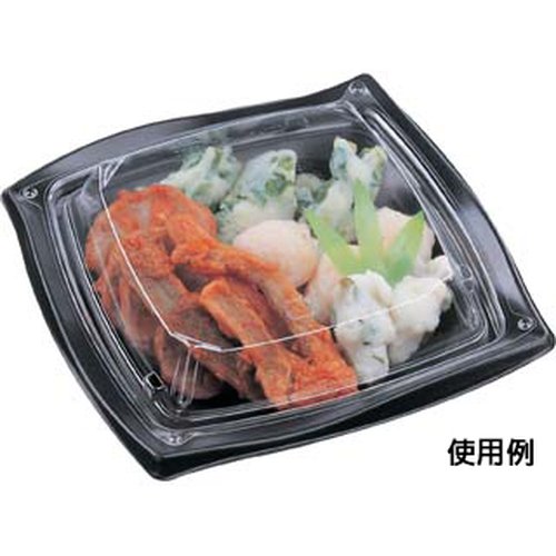 軽食容器 HSウェーブ-170 本体 エフピコ 透明なプラスチック容器がシンプルに並んでいる様子