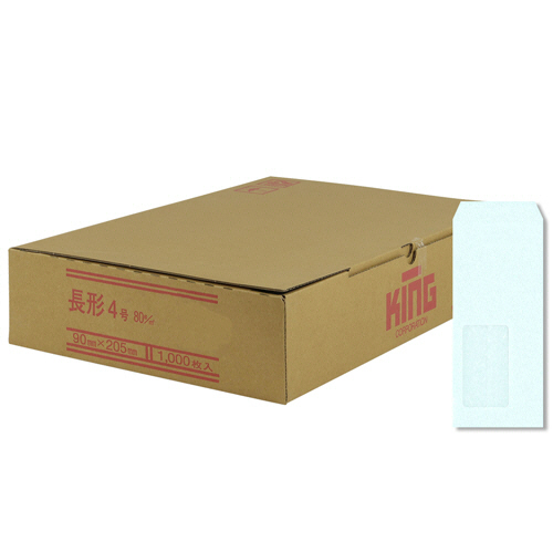 窓明No.12 Hiｿﾌﾄｶﾗｰ 長4 口のり無 80g 〒枠無 ｾﾝﾀｰ貼 ﾌﾞﾙｰ 1ｹｰｽ(1000枚)画像