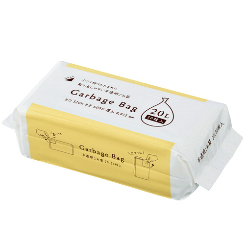 ｺﾝﾊﾟｸﾄﾀｲﾌﾟｺﾞﾐ袋 半透明 20L 1ﾊﾟｯｸ(50枚)画像
