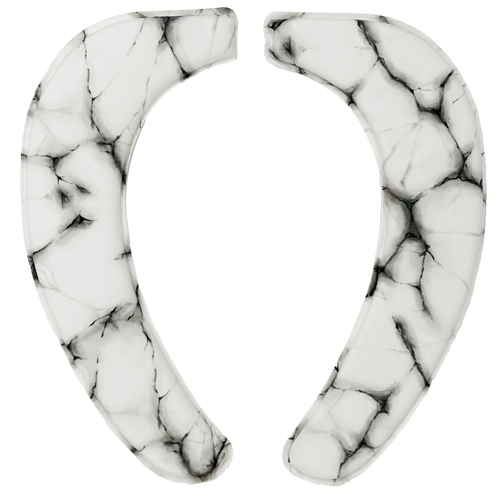 便座クッション さらふわ マーブル柄 ホワイト画像