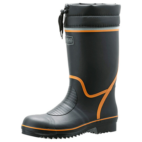 安全長靴 先芯･踏抜防止板入 ﾜｰｸｴｰｽ 766NP-4 ﾌﾞﾗｯｸ×ｵﾚﾝｼﾞ 27.0cm 1足画像