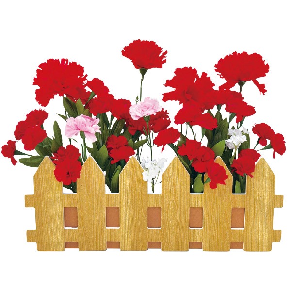 カーネーション垣根アレンジ画像