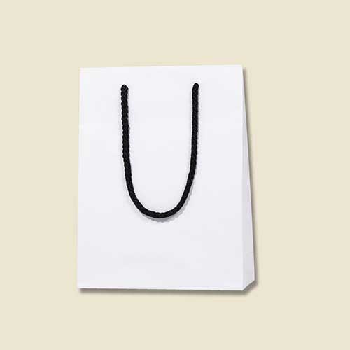 手提げ紙袋（白 マット・ポリエステル紐・幅185×マチ65×高さ240mm）画像