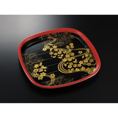 寿司容器 美軽角桶 7 花泉R-黒 身 中央化学