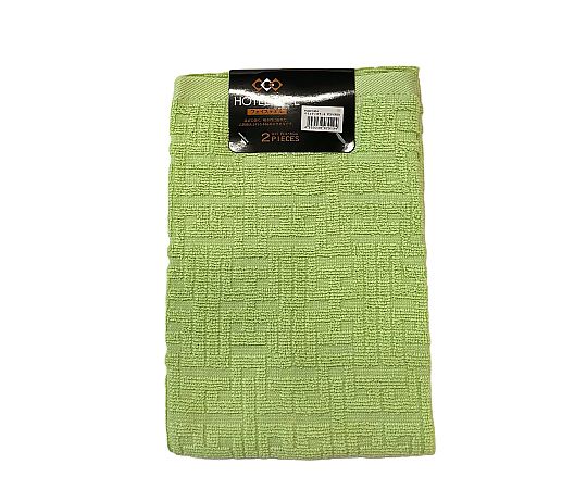 フェイスタオル2P バラエティカラー5 GREEN 34×80cm 1セット（2枚×10袋入）画像