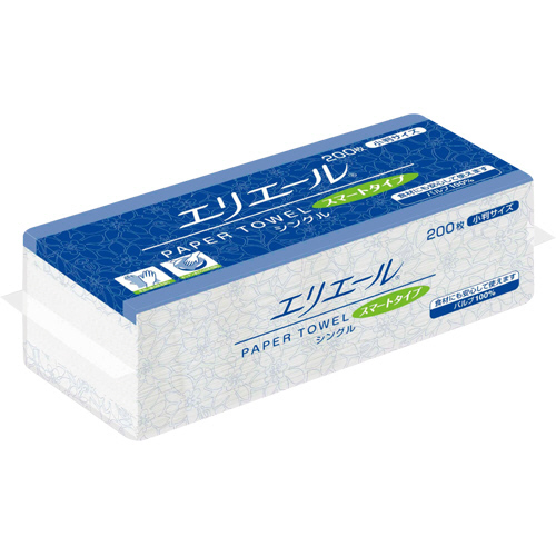 ｴﾘｴｰﾙ ﾍﾟｰﾊﾟｰﾀｵﾙ ｽﾏｰﾄﾀｲﾌﾟ ｼﾝｸﾞﾙ 小判 200枚 1ﾊﾟｯｸ画像