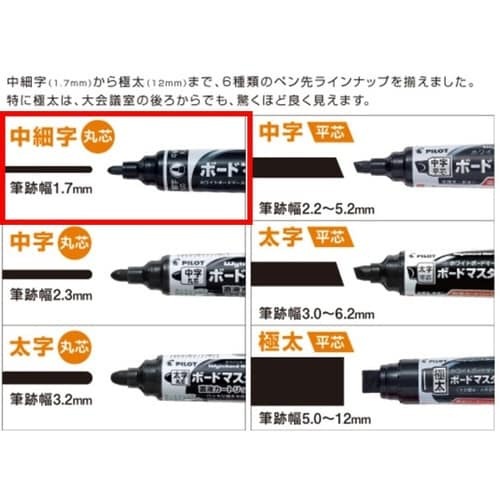 ボードマーカー　ボードマスター　中細字丸芯オレンジ オレンジ色のキャップが特徴的な中細字のボードマーカーが立てて置かれた様子