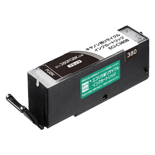 ﾘｻｲｸﾙｲﾝｸｶｰﾄﾘｯｼﾞ ﾌﾞﾗｯｸ(顔料) [ｷﾔﾉﾝ:BCI-380PGBK互換] ECI-C380B 1個画像