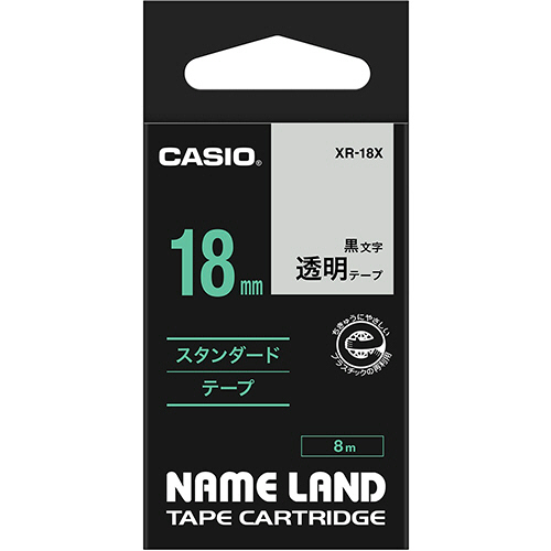 NAME LAND ｽﾀﾝﾀﾞｰﾄﾞﾃｰﾌﾟ 18mmx8m 透明/黒文字 1個