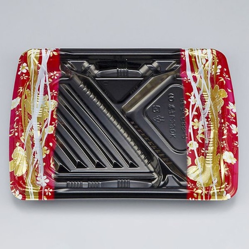 シーピー化成 弁当容器 BFみくら8S-2 春菜赤 本体画像