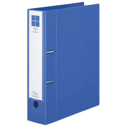 Dﾘﾝｸﾞﾌｧｲﾙ<ｽﾑｰｽｽﾀｲﾙ> A4ﾀﾃ 2穴 500枚収容 50mmとじ 背幅75mm 青 1冊画像