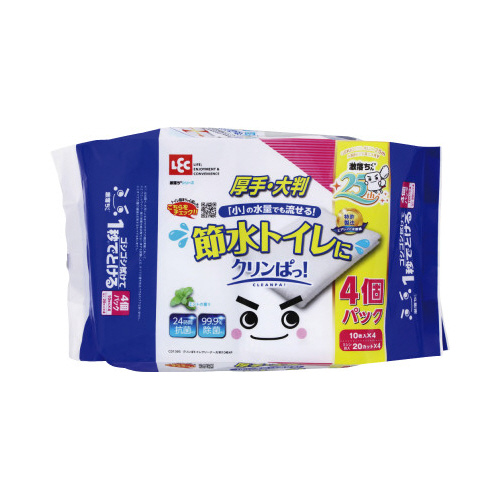 クリンぱ流せるトイレクリーナー大判　１０枚×４個