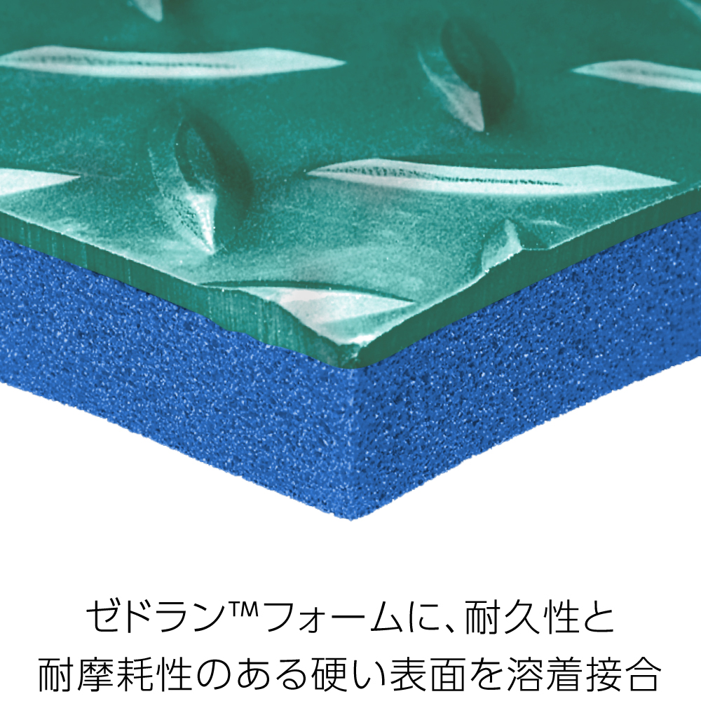 疲労軽減マット（ワーカーズデライト（TM）） 表面がわずかにダークカラーで、質感のある足元マットが見える状態