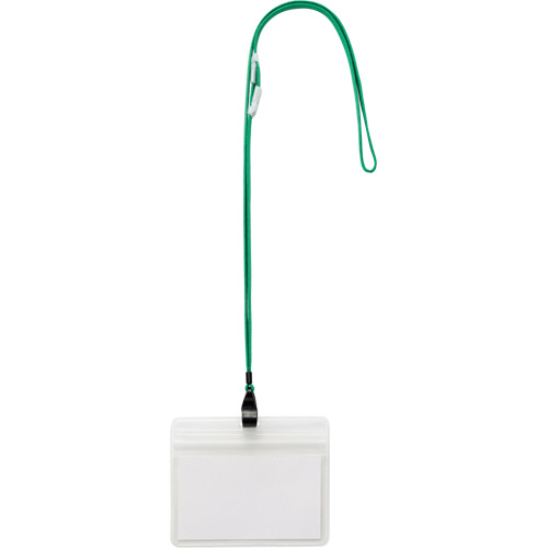 吊下げ名札 防水ﾁｬｯｸ付 大 緑 1ﾊﾟｯｸ(10個)画像