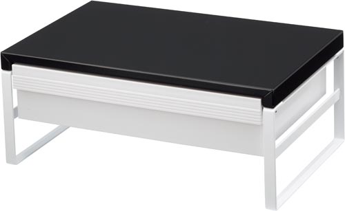 机上台　引出し付ハイタイプ　幅３９０ｍｍ　黒画像