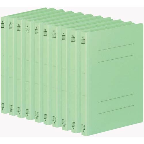 フラットファイルＶ樹脂とじ具　Ｂ５縦　緑　１０冊画像