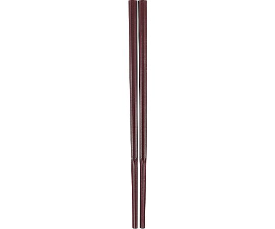 10角ぐる麺箸 極太 21cm 朱