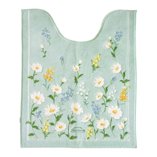 フルールブラン ロングトイレマット 約75x63cm G グリーン画像