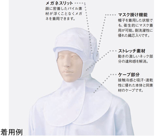 フード帽子　白　フリー画像