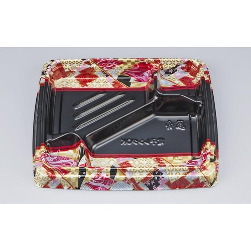 シーピー化成 弁当容器 BFハカマ膳6-2 鶴姫赤 本体(N)画像