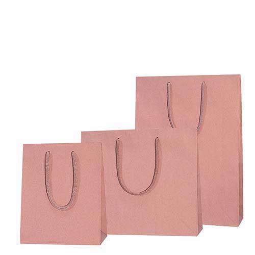 マットな塗工タイプでローズレッドの手提げ紙袋