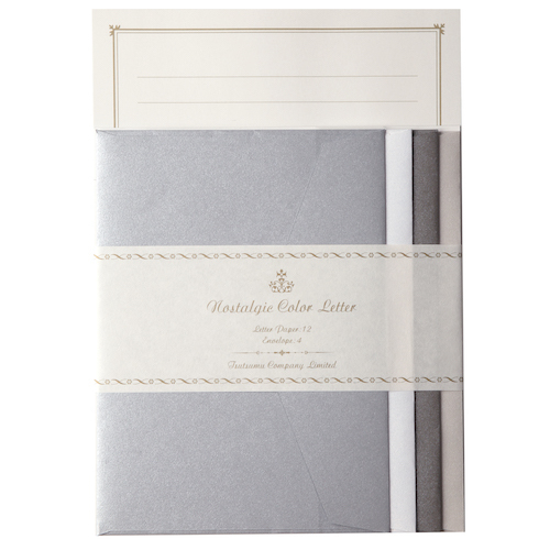 レターセット ノスタルジックカラーシルバー（便箋12枚、封筒4枚入）画像
