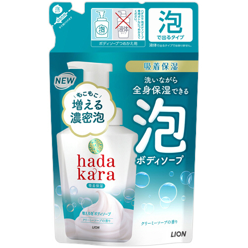 hadakaraﾎﾞﾃﾞｨｿｰﾌﾟ 泡で出てくるﾀｲﾌﾟ ｸﾘｰﾐｰｿｰﾌﾟ 詰替用 440mL 1ﾊﾟｯｸ画像