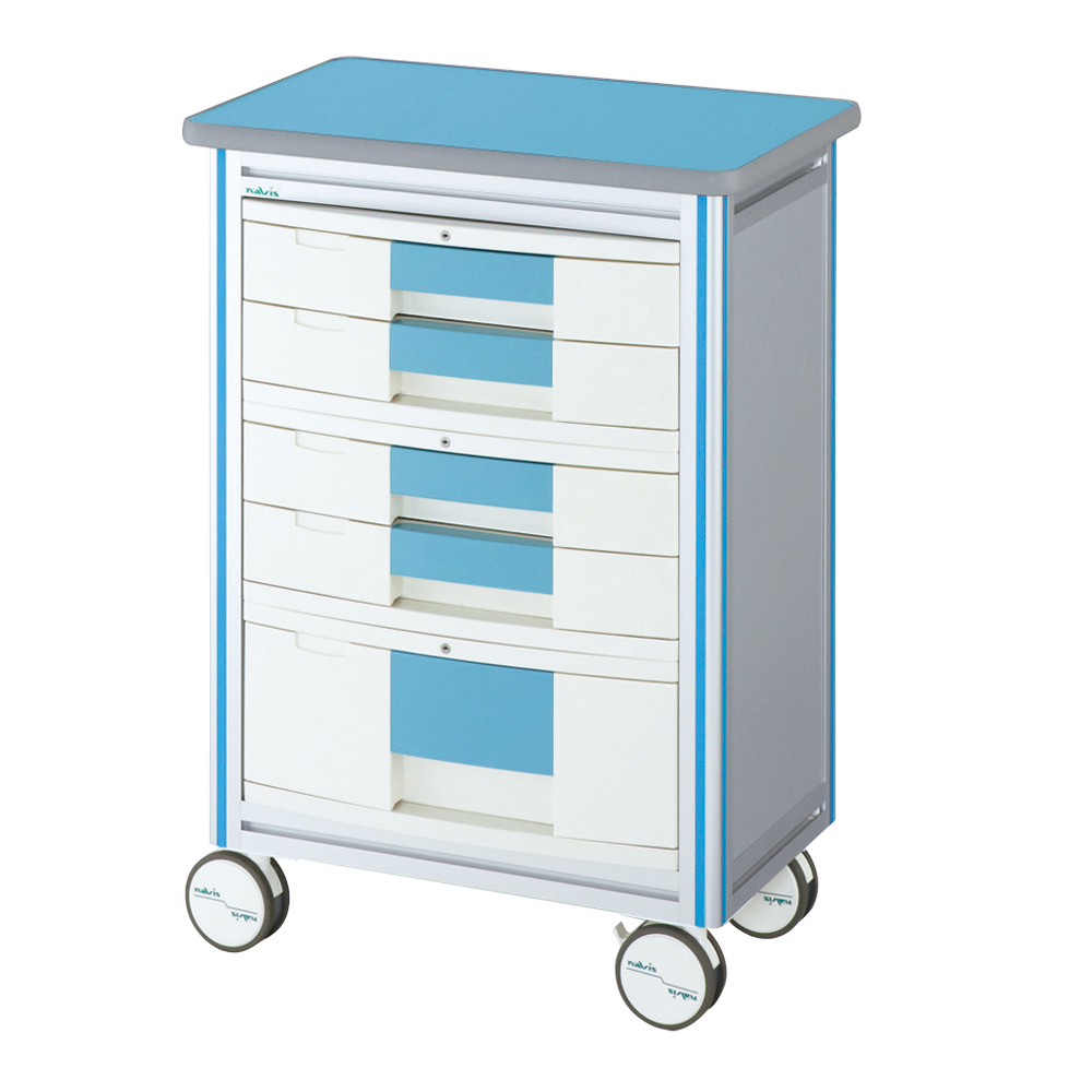 ヨーロピアンカートⅡ(回診タイプ) 5段ブルー 600×400×855mm