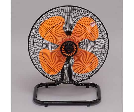 AC100V･ 95W/ 435mm 工場扇(据置型) スタンドに固定されたファンが斜め上向きに設置されている様子