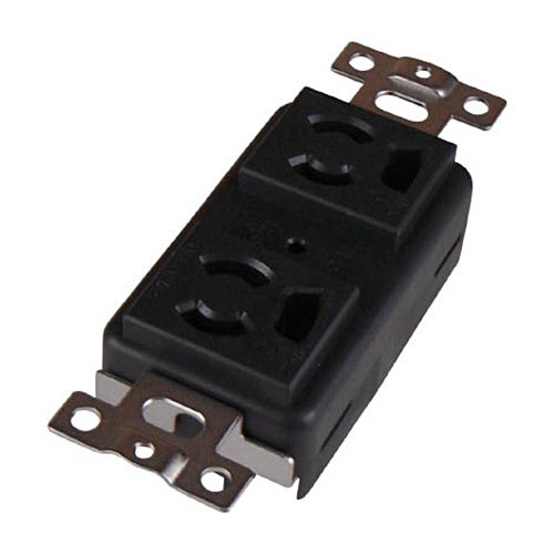 抜止形 複式横型埋込ｺﾝｾﾝﾄ 接地2P15A125V 黒色 1個画像