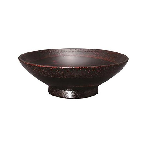 中鉢 木製 320ml 浅型 浅椀 布張り 漆 器 天然木 食器 黒画像
