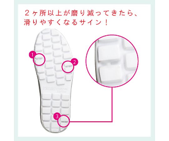 超耐滑軽量作業靴　ハイグリップ　ホワイト　25.5cm 表面が滑らかで清潔感のあるホワイトの作業靴が正面から見える状態