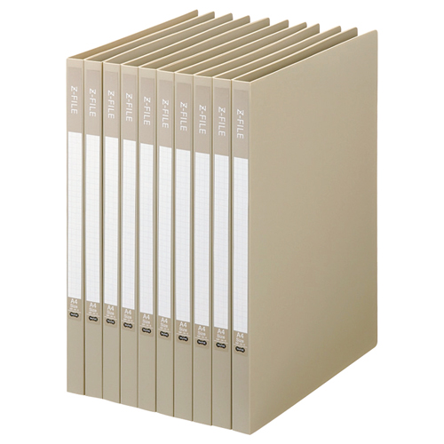 Zﾌｧｲﾙ(再生PP表紙) A4ﾀﾃ 100枚収容 背幅17mm ｸﾞﾚｰ 1ｾｯﾄ(10冊)画像