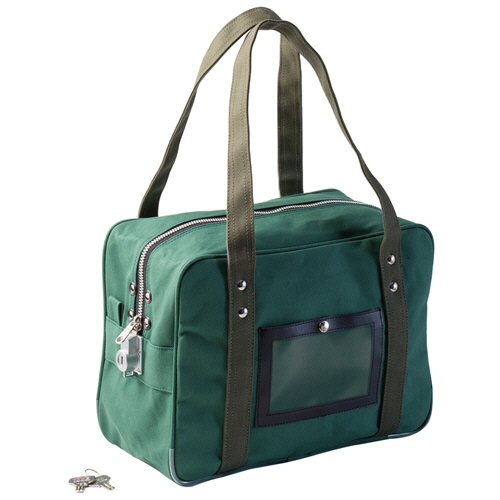 鍵付きｾｷｭﾘﾃｨﾊﾞｯｸﾞ A4用 ｸﾞﾘｰﾝ 1個