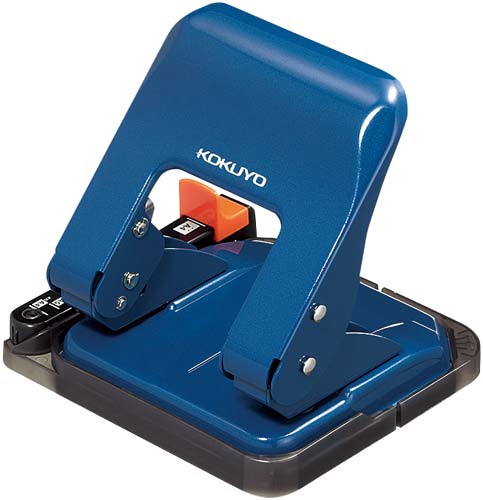 ２穴パンチ　ラクアケ　２５枚穿孔　ブルー　３個画像