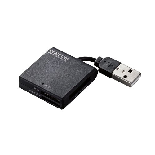 カードリーダ／ケーブル固定／ＳＤ＋ＭＳ対応／黒