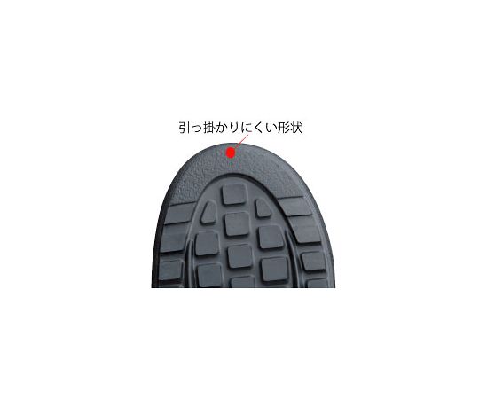 JIS規格認定  ラバー2層底安全靴 ラバーテック 静電 24.0cm 黒いラバー素材の安全靴が横から見える状態、靴底に2層構造が確認できる。