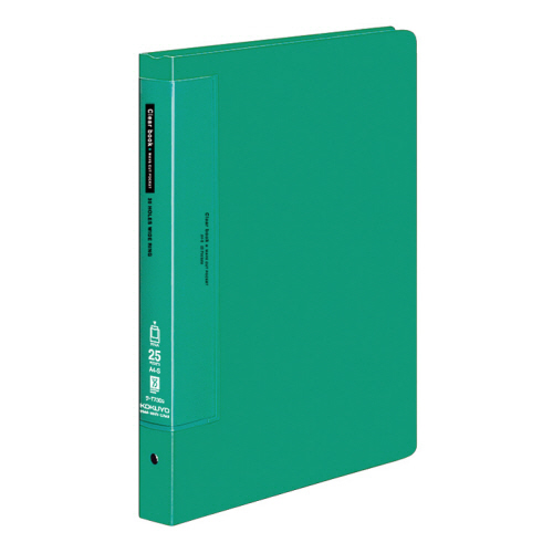 ｸﾘﾔｰﾌﾞｯｸ(ｳｪｰﾌﾞｶｯﾄﾎﾟｹｯﾄ･替紙式)A4ﾀﾃ30穴25ﾎﾟｹｯﾄ付 背幅33mm緑 1ｾｯﾄ(4冊)画像