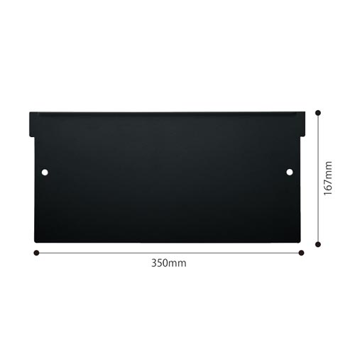 アッセ収納800×400ラテラル3段用縦仕切りBK 黒い縦仕切りが横に並んだ収納の内部が見える状態