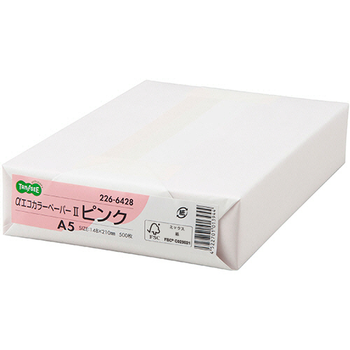 αｴｺｶﾗｰﾍﾟｰﾊﾟｰII A5 ﾋﾟﾝｸ 1冊(500枚)画像